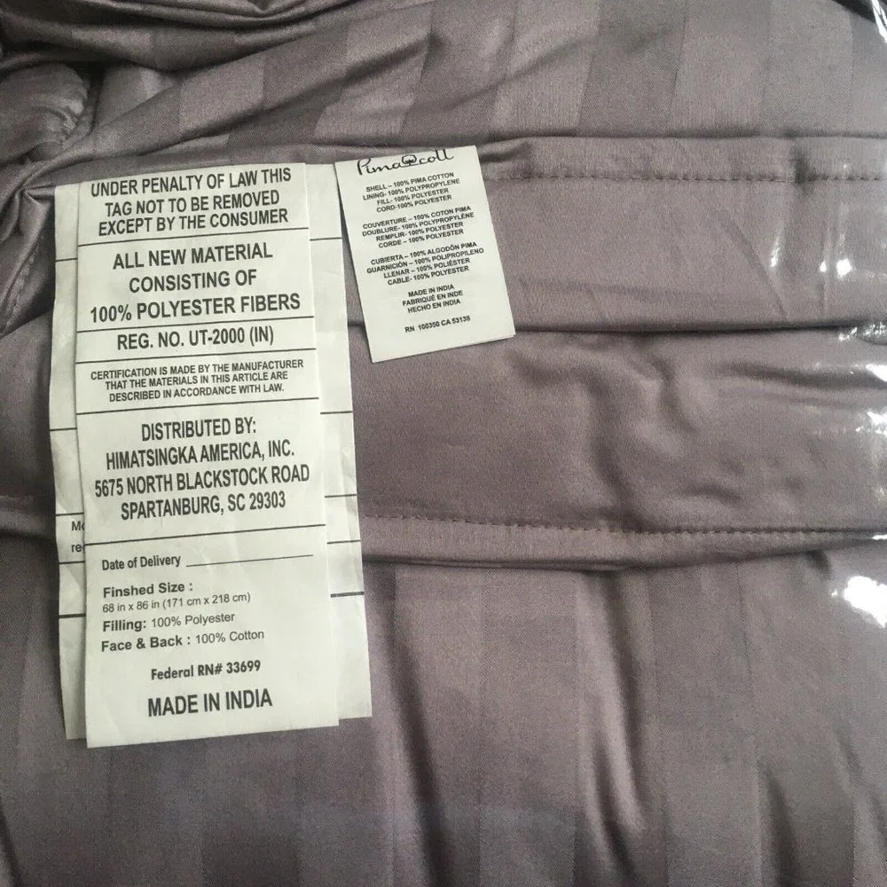 new LILAC PURPLE Wamsutta Dream Zone STRIPED 2-pc 100% Cotton TWIN Comforter Set